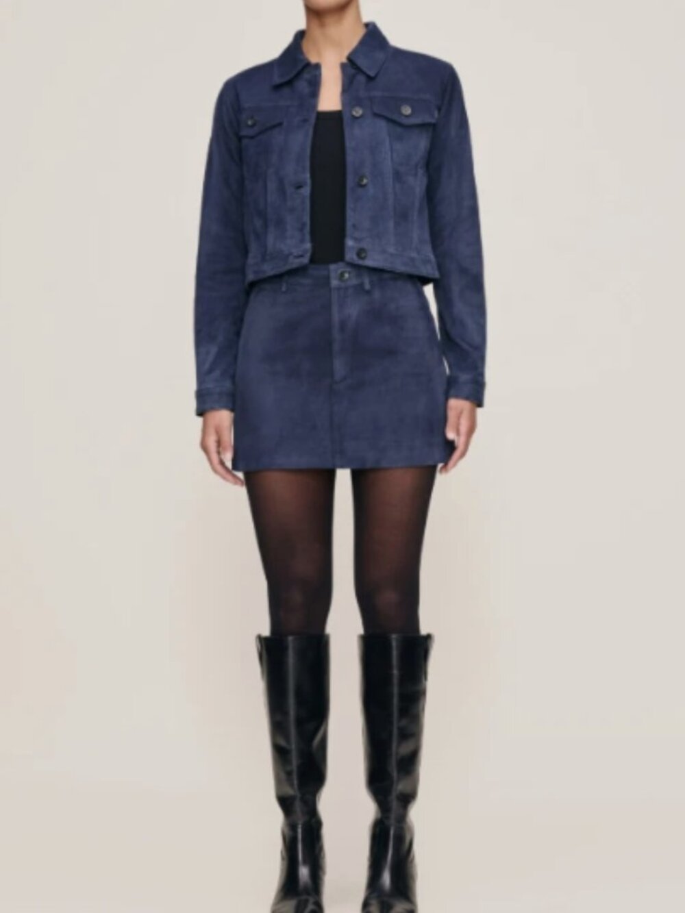 DL1961 Suede Navy Vika Jacket Size S-MSRP$479